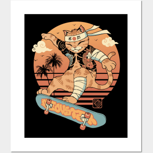 Meowster Skater Posters and Art